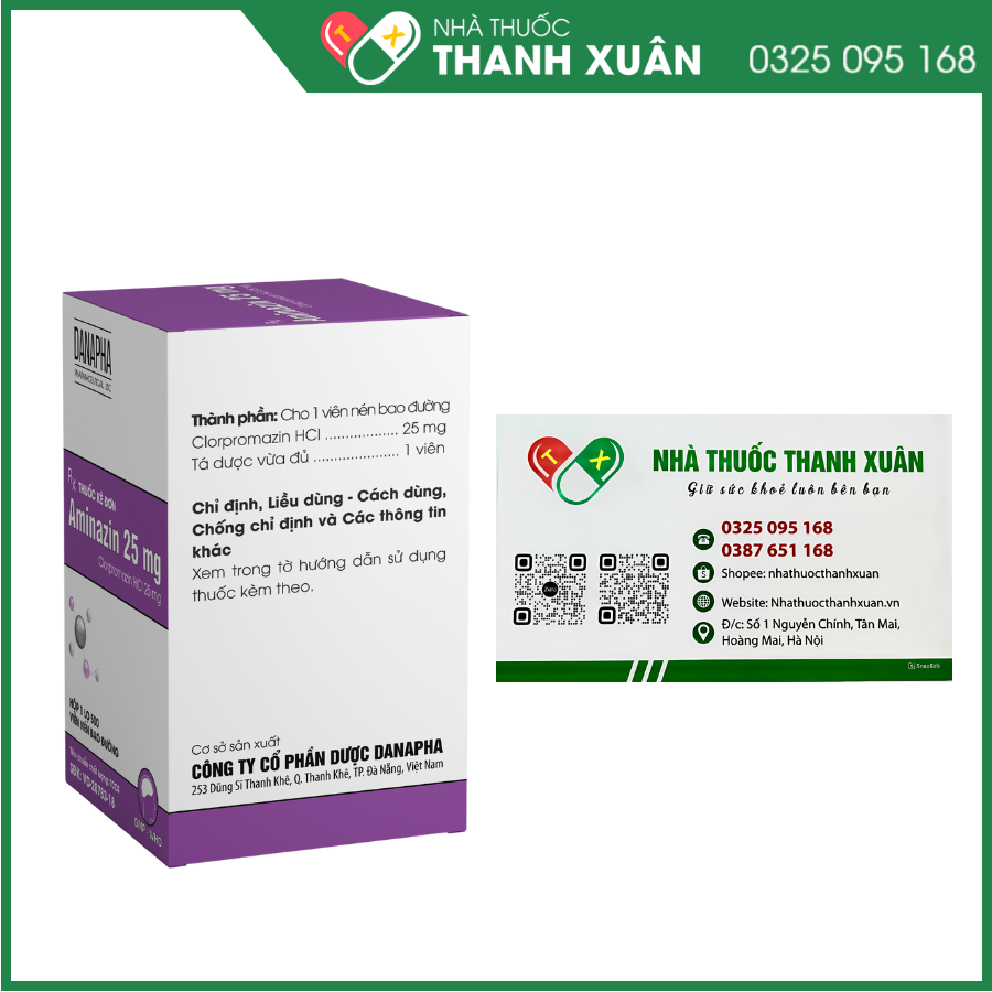 Aminazin 25 mg điều trị các thể tâm thần phân liệt